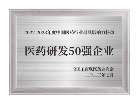 2022-2023年度醫藥研發50強企業